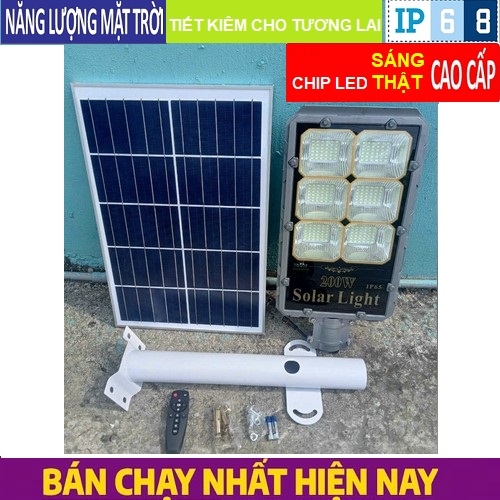 Đèn đường 200W năng lượng mặt trời cao cấp